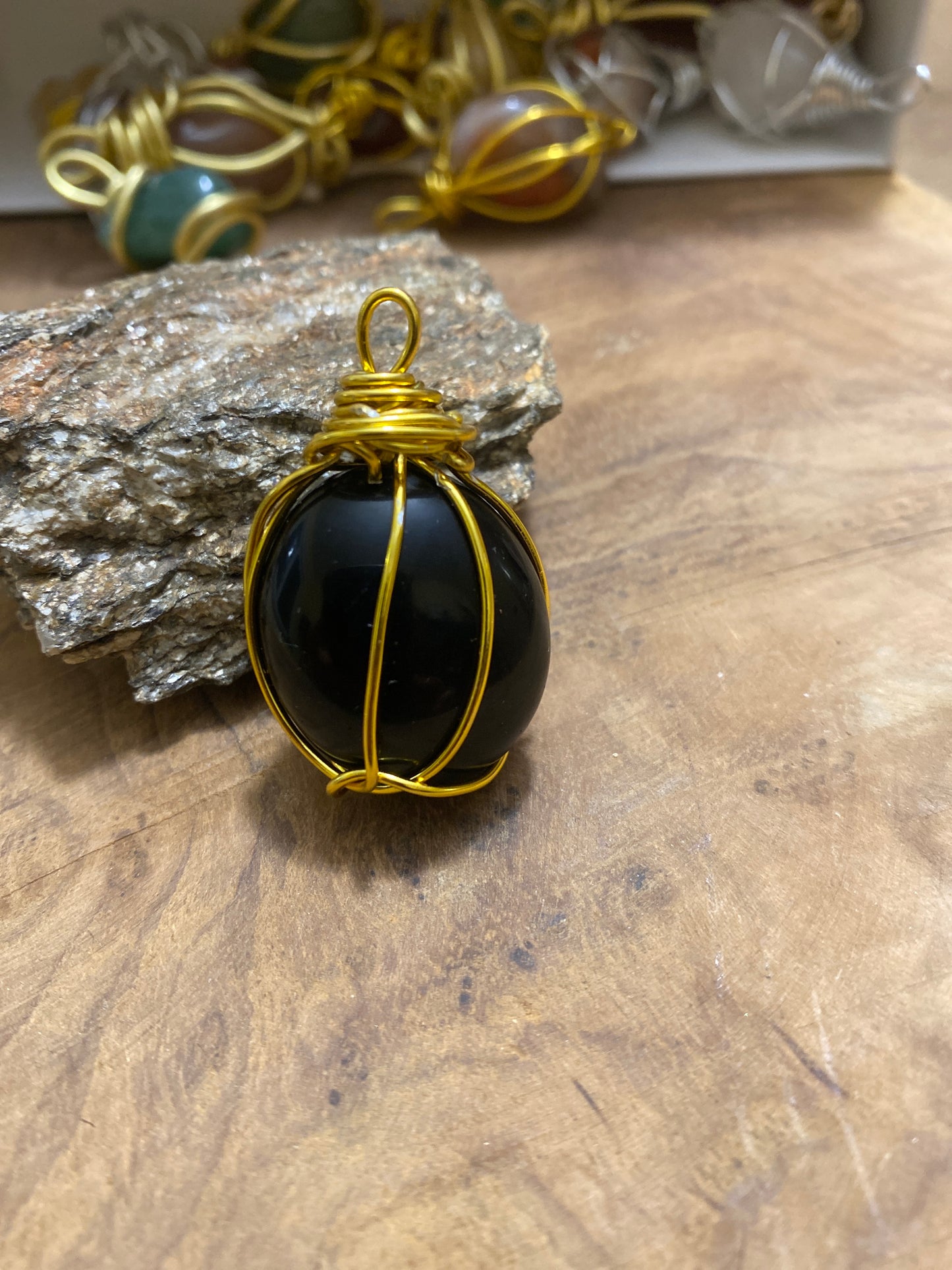 Pendentif Agate noire