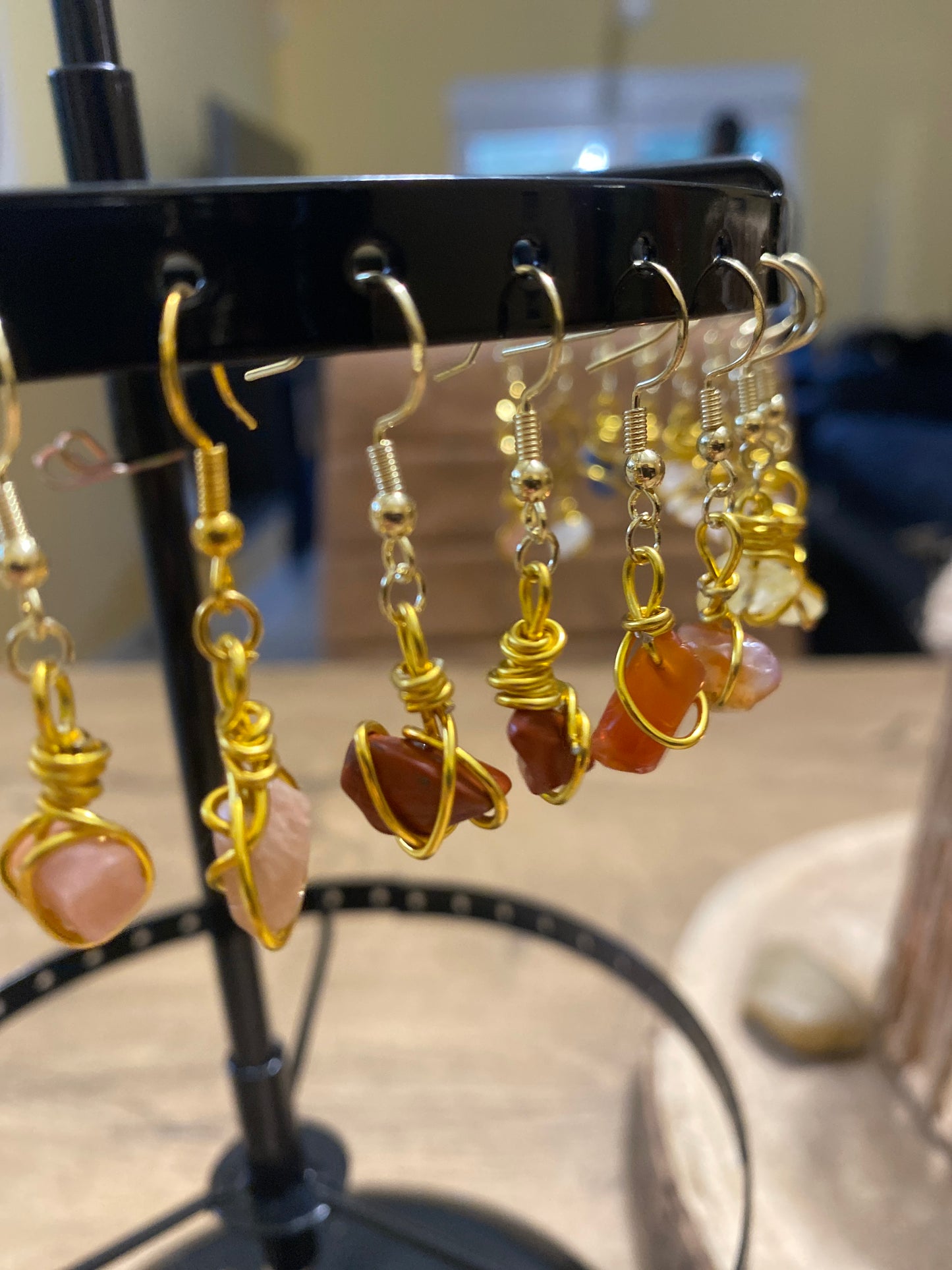 Boucles d’oreilles jaspe rouge