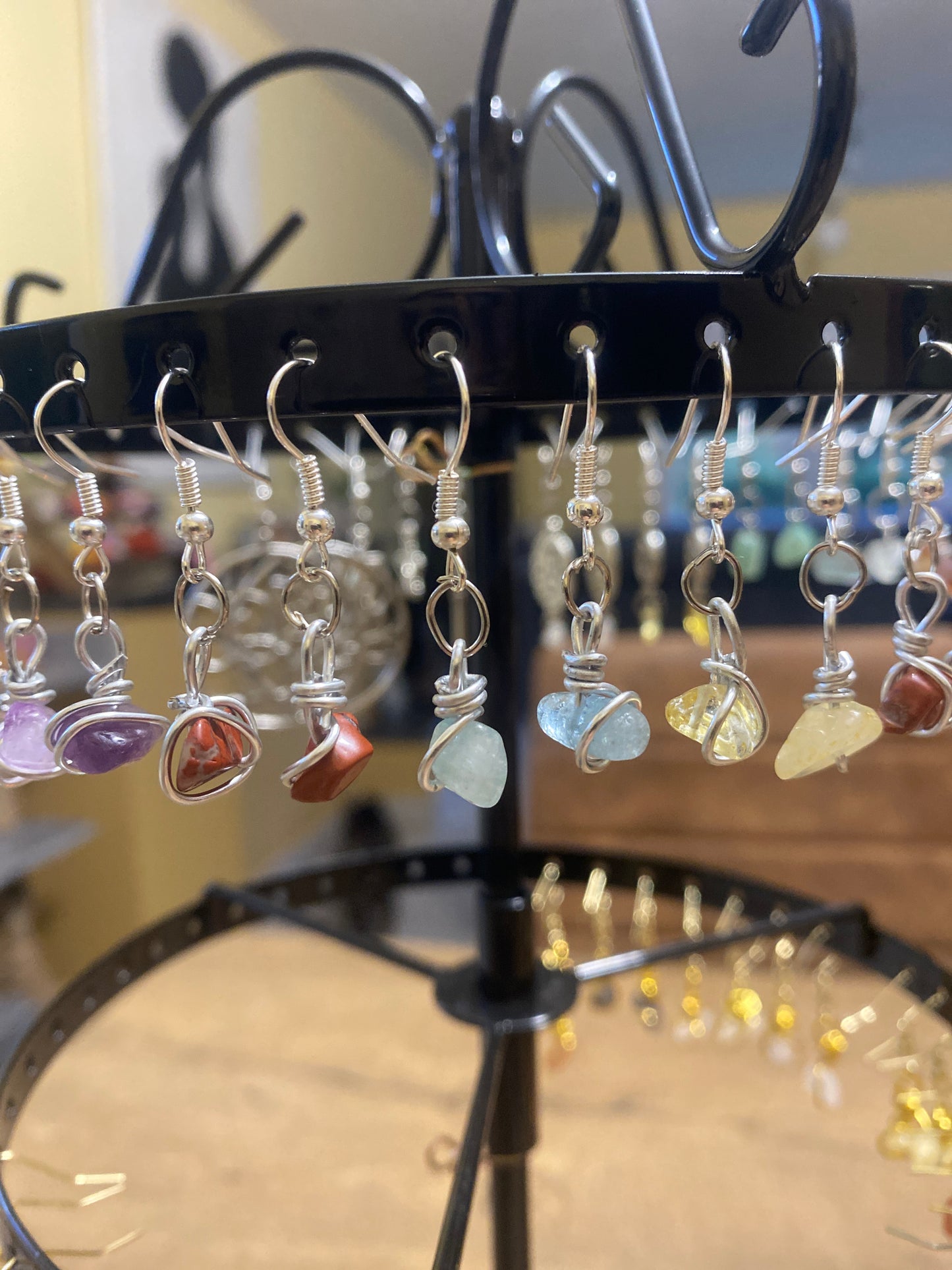 Boucles d’oreilles aiguë marine