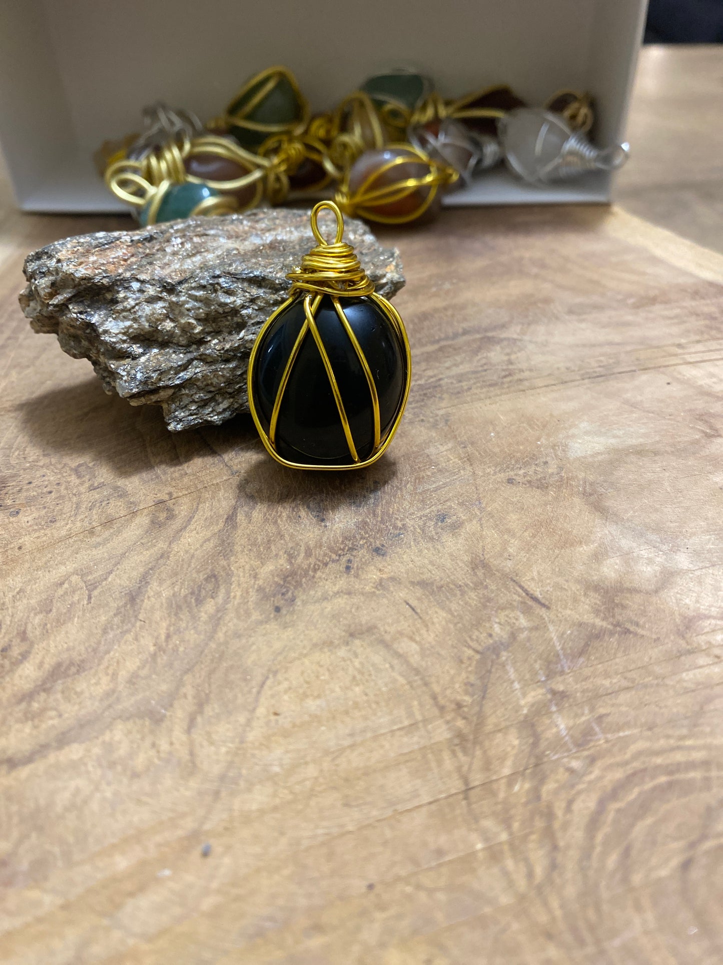 Pendentif Agate noire
