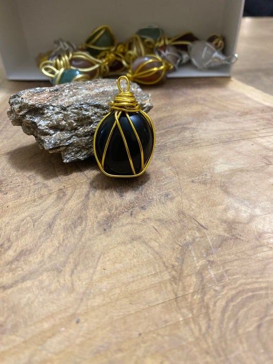 Pendentif Agate noire