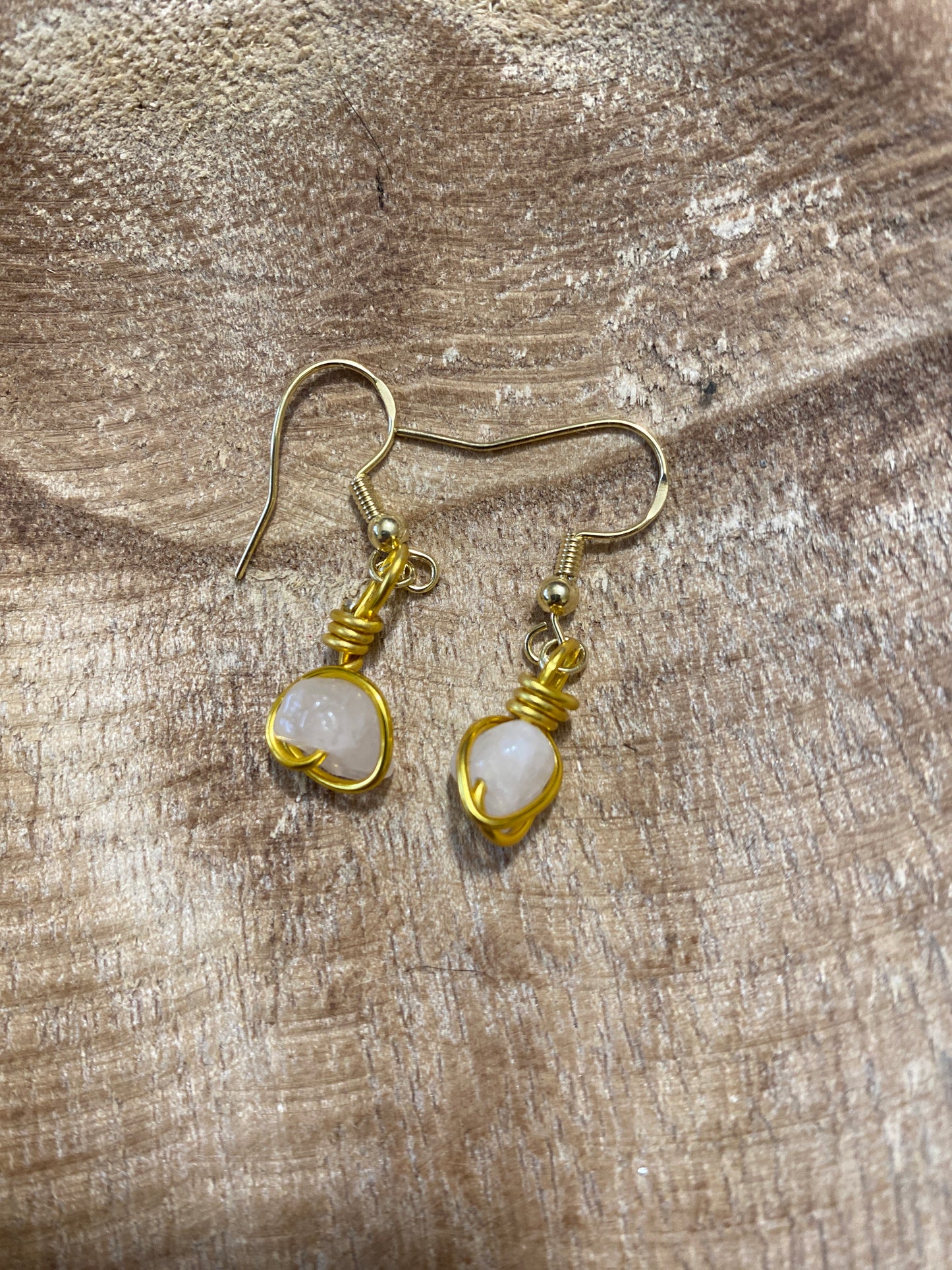 Boucles d’oreilles quartz rose