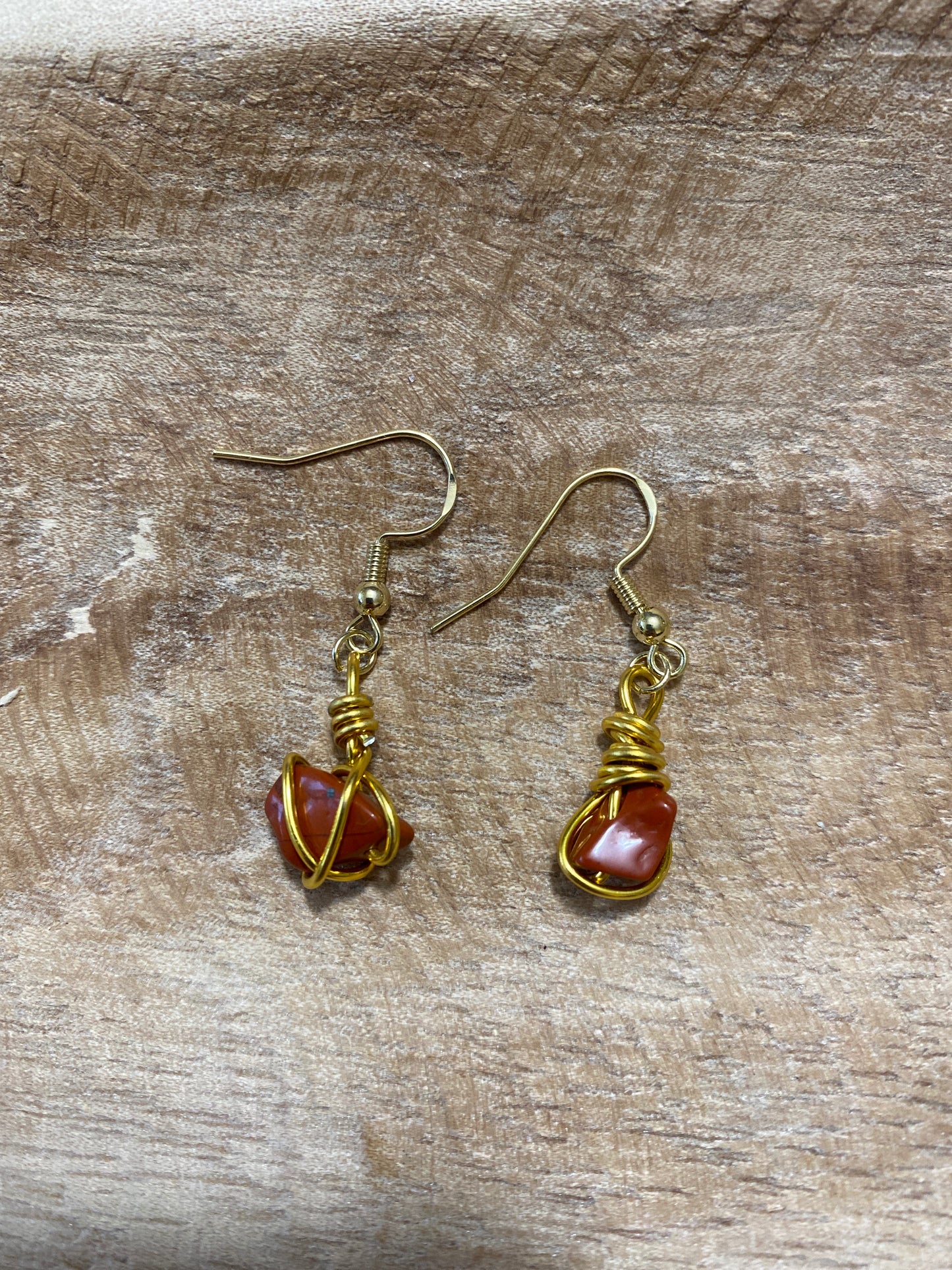 Boucles d’oreilles jaspe rouge