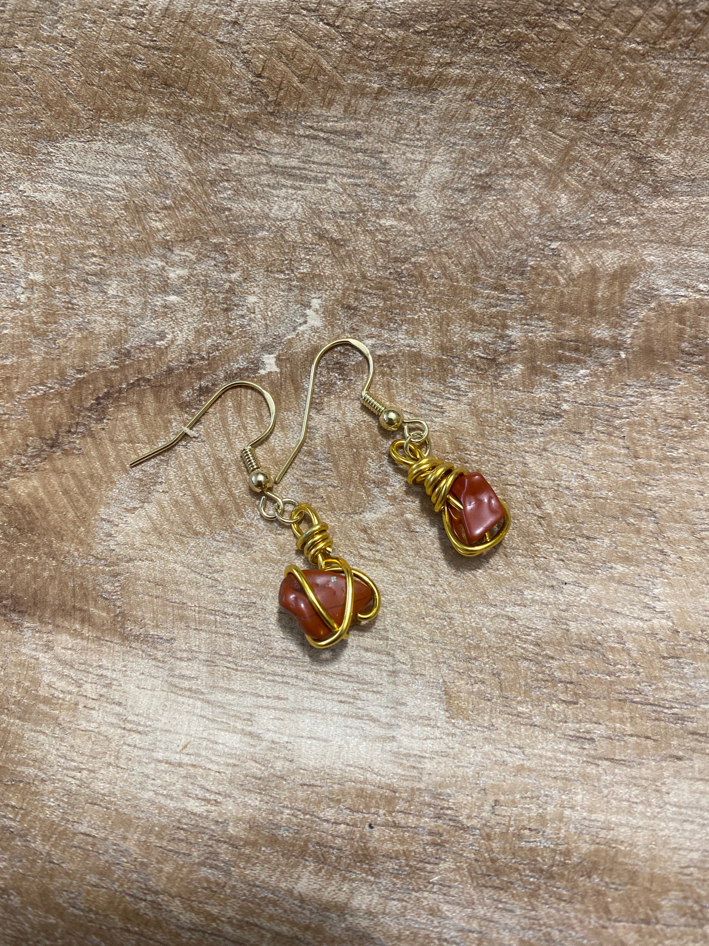 Boucles d’oreilles jaspe rouge