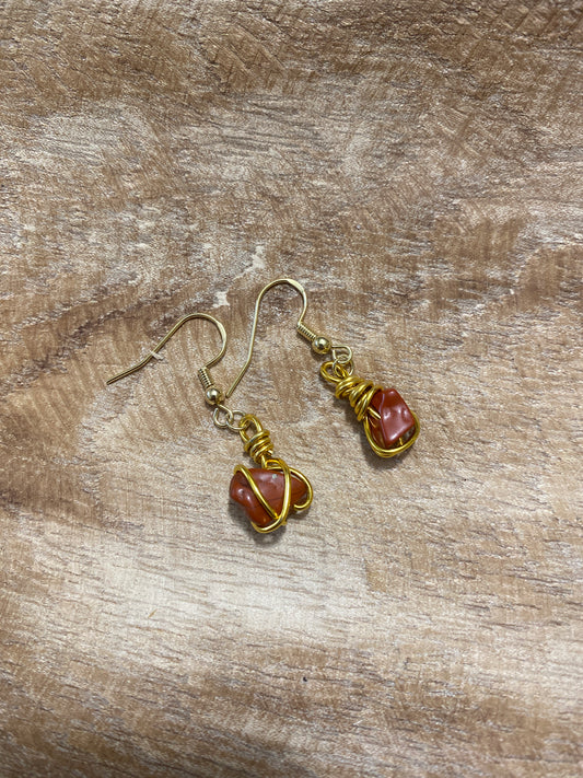 Boucles d’oreilles jaspe rouge