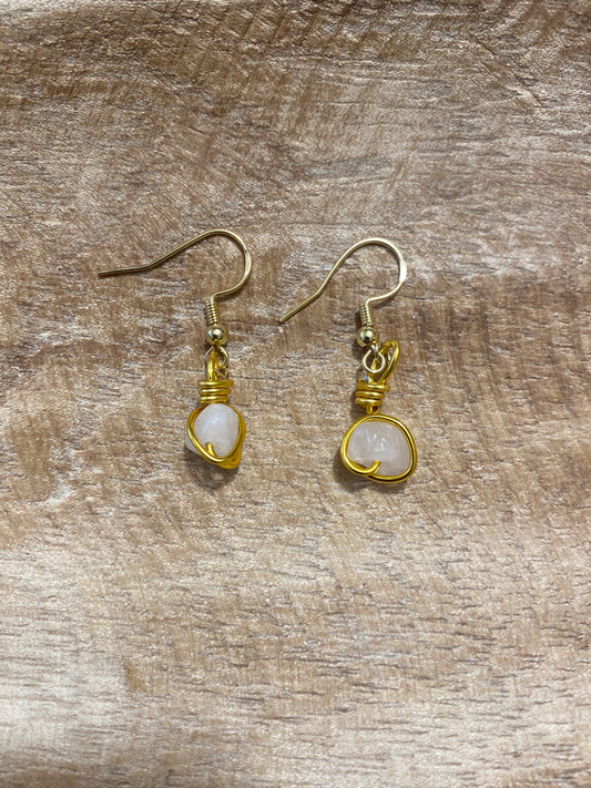 Boucles d’oreilles quartz rose